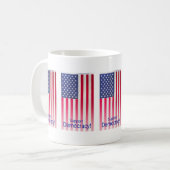Tasse mit der Flag-Meldung "Support Democracy" (Vorderseite Links)