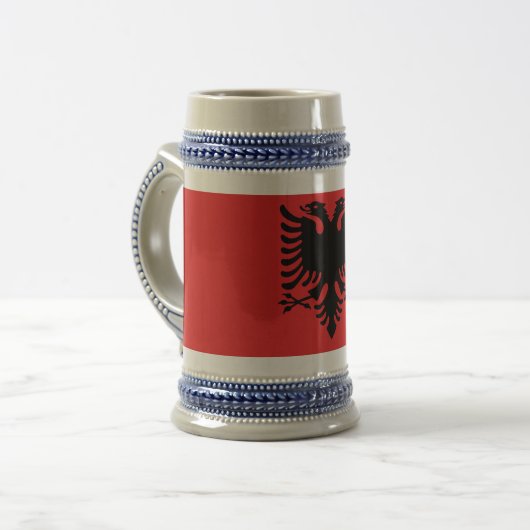 Tasse mit der Flagge Albaniens (Vorderseite Links)