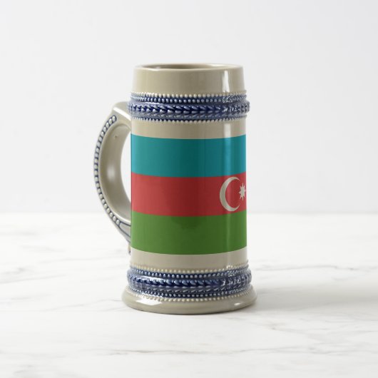 Tasse mit der Flagge Aserbaidschans (Vorderseite Links)