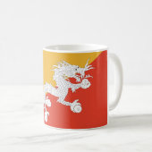 Tasse mit der Flagge Bhutans (VorderseiteRechts)