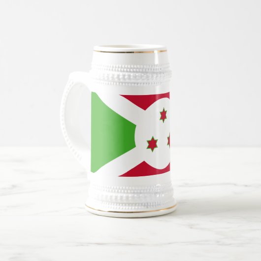 Tasse mit der Flagge Burundis (Vorderseite Links)