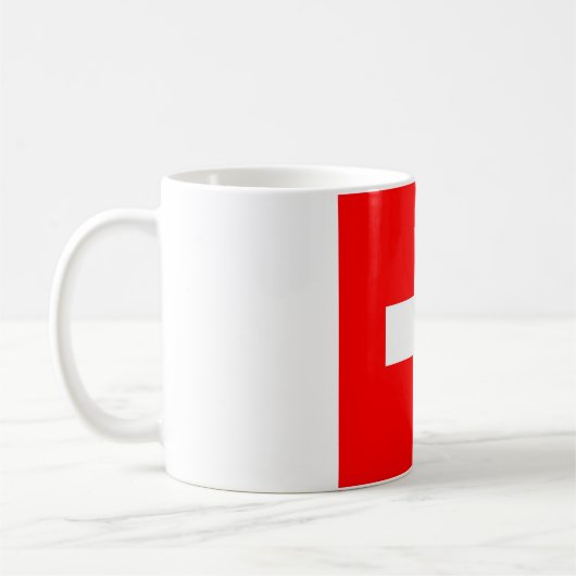 Tasse mit der Flagge der Schweiz (Links)