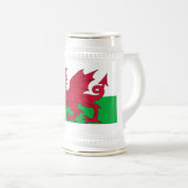 Tasse mit der Flagge der Wales (VorderseiteRechts)