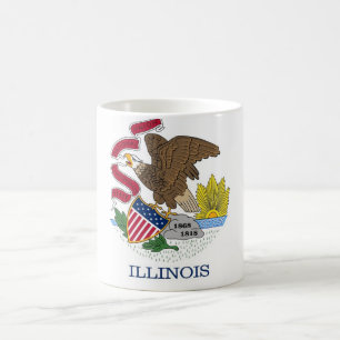 Tasse mit der Flagge des Staat Illinois - USA