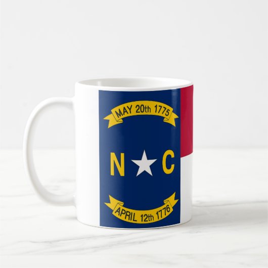 Tasse mit der Flagge des Staat North Carolina - US (Links)