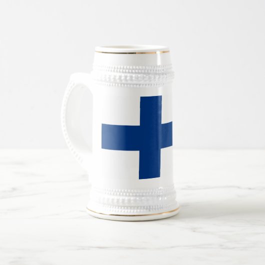 Tasse mit der Flagge Finnlands (Vorderseite Links)