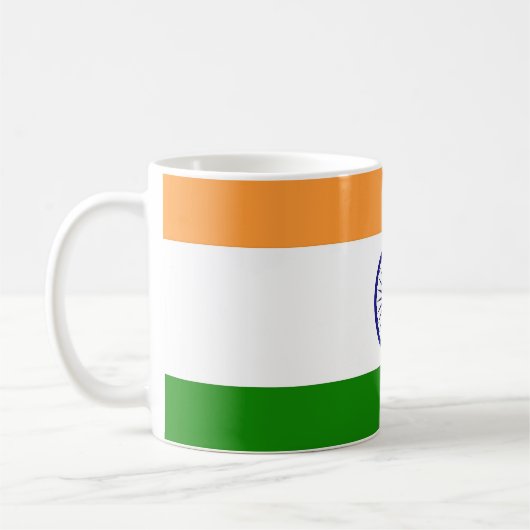Tasse mit der Flagge Indiens (Links)