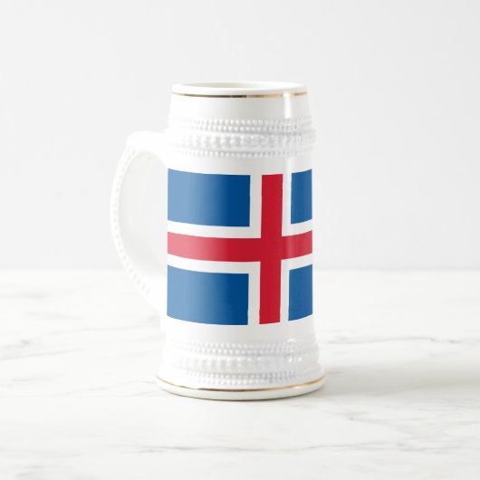 Tasse mit der Flagge Islands (Vorderseite Links)