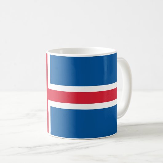 Tasse mit der Flagge Islands (VorderseiteRechts)