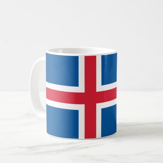 Tasse mit der Flagge Islands (Vorderseite Links)