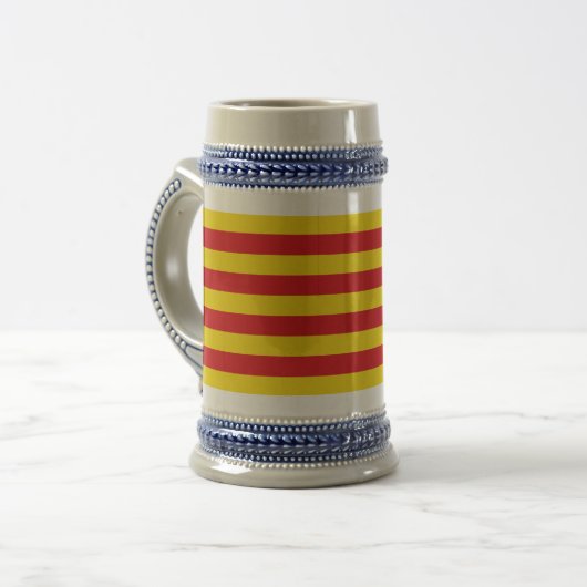 Tasse mit der Flagge Kataloniens (Vorderseite Links)