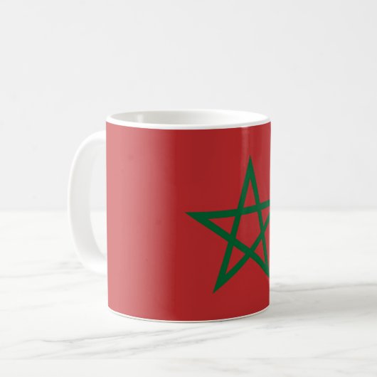 Tasse mit der Flagge Marokkos (Vorderseite Links)