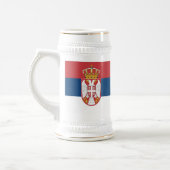 Tasse mit der Flagge Serbiens (Links)
