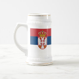 Tasse mit der Flagge Serbiens
