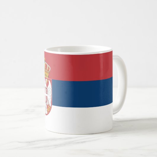 Tasse mit der Flagge Serbiens (VorderseiteRechts)