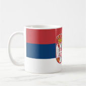 Tasse mit der Flagge Serbiens (Links)