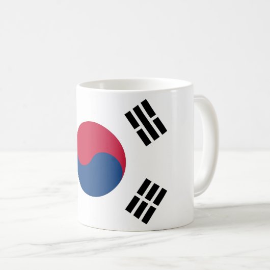 Tasse mit der Flagge Südkoreas (VorderseiteRechts)