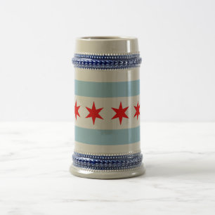 Tasse mit der Flagge von Chicago, Illinois Staat -