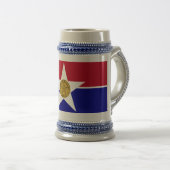 Tasse mit der Flagge von Dallas City, Texas, USA (VorderseiteRechts)