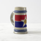 Tasse mit der Flagge von Dallas City, Texas, USA (Vorderseite Links)