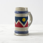 Tasse mit der Flagge von Denver, Colorado Staat - (VorderseiteRechts)