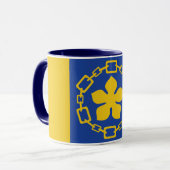 Tasse mit der Flagge von Hamilton, Ontario (Vorderseite Links)