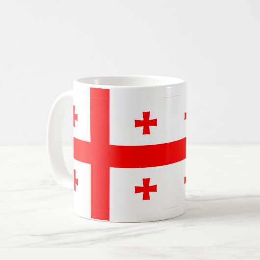 Tasse mit der georgischen Flagge (Vorderseite Links)