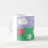 Tasse mit der Naturlandschaft von Grüngras und Mil (Vorderseite Links)