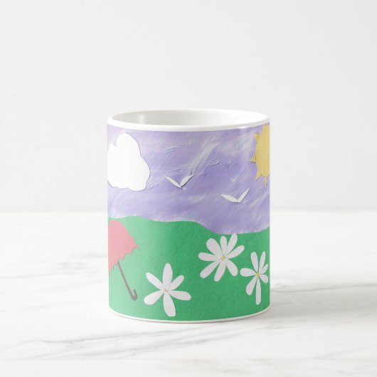 Tasse mit der Naturlandschaft von Grüngras und Mil (Mittel)