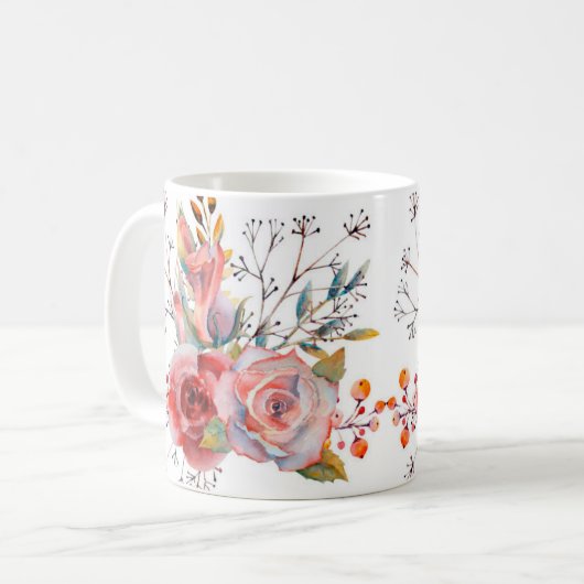 Tasse mit doppelter Blume (Vorderseite Links)