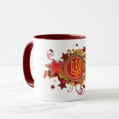 Tasse mit einem Emblem. Ukraine (Vorderseite Links)