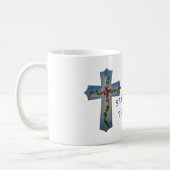 Tasse mit einem Kreuz mit Blume der Volkskunst (Links)