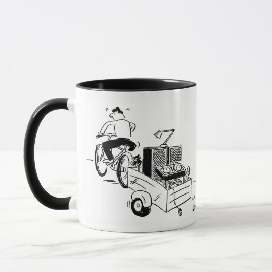 Tasse mit einem mobilen DJ (Links)