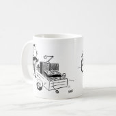 Tasse mit einem mobilen DJ (Vorderseite Links)