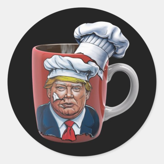 Tasse mit einem Trump(2) Runder Aufkleber (Vorderseite)