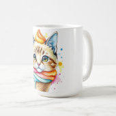 Tasse mit Eiscreme und Katze (VorderseiteRechts)