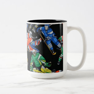 Tasse mit Eishockeymuster für die Hockeysaison