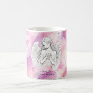 Tasse mit Engel und Herz – Geschenk der ewigen Lie