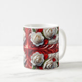 Tasse mit englischer Rose Design (VorderseiteRechts)