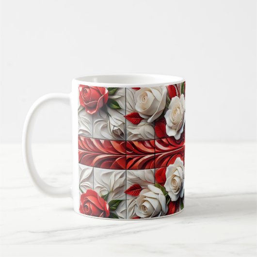 Tasse mit englischer Rose Design (Links)