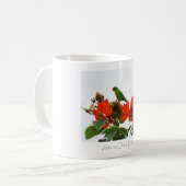 Tasse mit exotischem tropischem grünem und orange (Vorderseite Links)