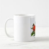 Tasse mit exotischem tropischem grünem und orange (Links)