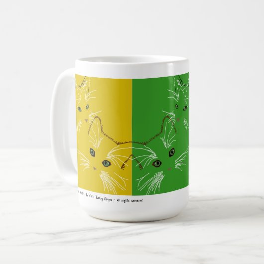 Tasse mit Farben und Kätzchen (Vorderseite Links)