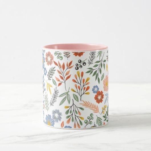 Tasse mit farbiger Blume (Zentrum)