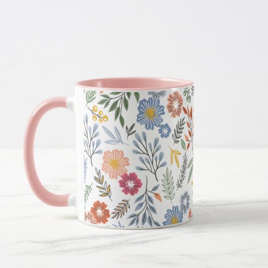 Tasse mit farbiger Blume (Links)