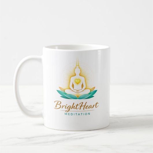 Tasse mit Female Brightheart Meditation Logo (Links)