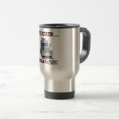 Tasse mit "Fernlastfahrer. Arbeitet für (VorderseiteRechts)