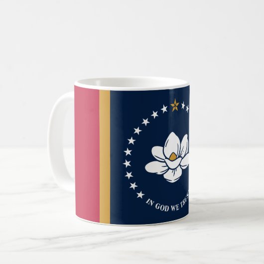 Tasse mit Flagge des US-Bundesstaates Mississippi (Vorderseite Links)
