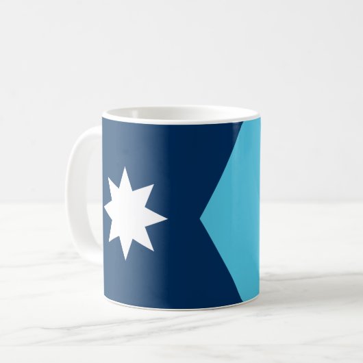 Tasse mit Flagge von Minnesota, USA (Vorderseite Links)