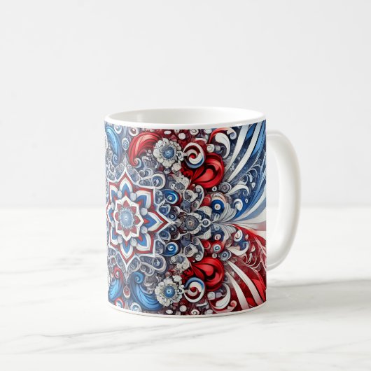Tasse mit französischem Farbdesign (VorderseiteRechts)